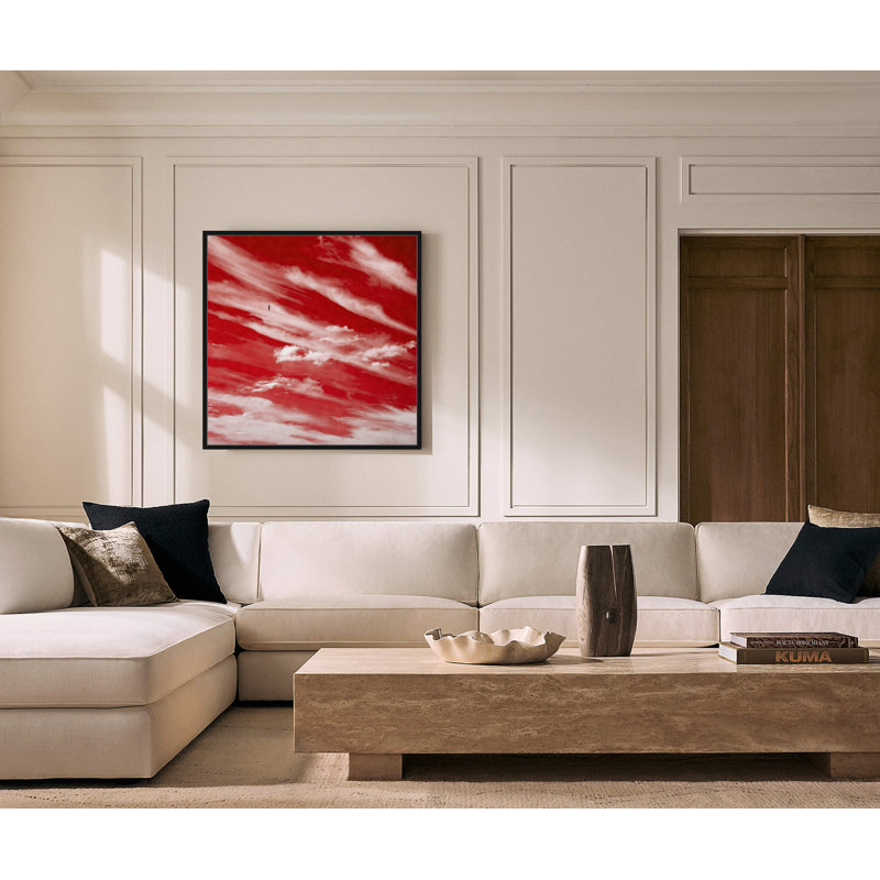 Sky High In Red, 30" H x 30" W, Black