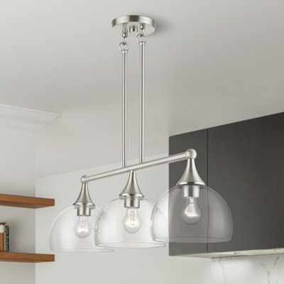 Lustre linéaire moderne à 3 lumières pour îlot de cuisine Virden