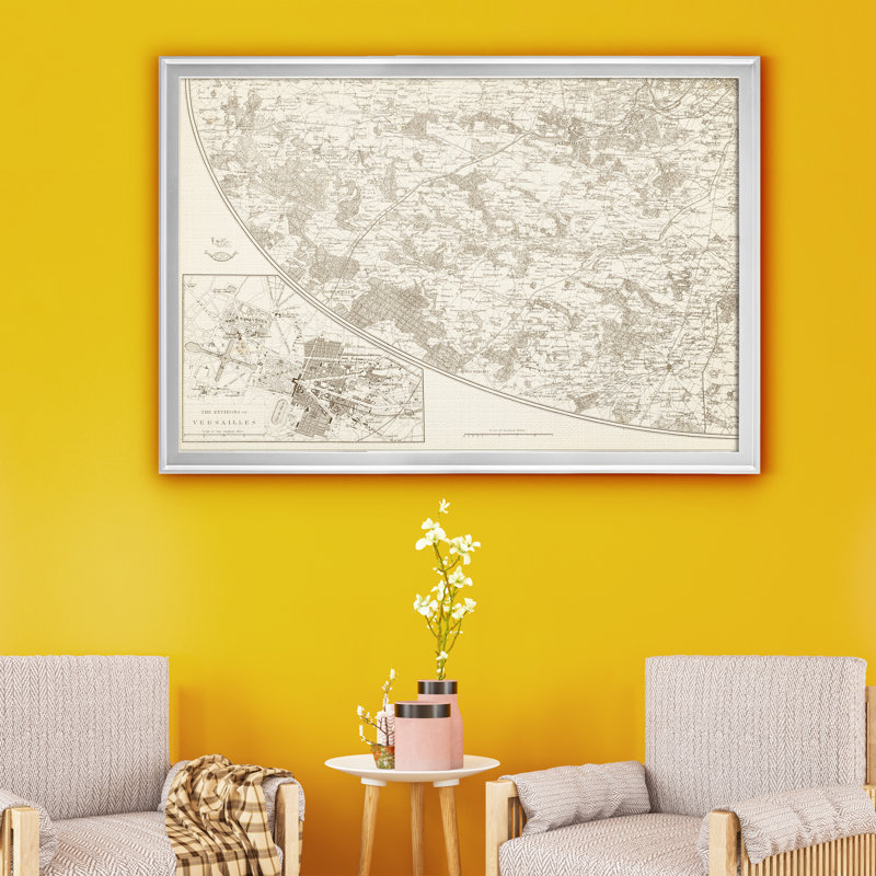 Sépia Environs de Paris III - reproduction d'art sur toile, H 26,5 po x l 36,5 po x P 1,5 po, Argent