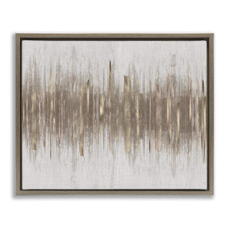 Stries linéaires aux tons neutres, H 25 po x l 31 po, Cadre flottant orme Montalcino