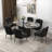 Dinnington Velvet Upholstered Side Chair With Black Legs-480444292