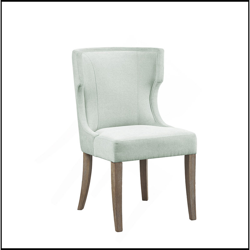 Chaise rembourrée à oreilles, Vert sauge clair