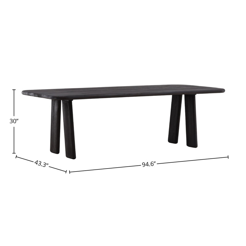 Marcela 95" Wide Mindi Wood Dining Table, Dark Brown