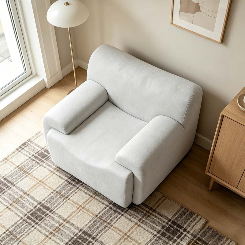 Chaise d'appoint moderne rembourrée, Beige