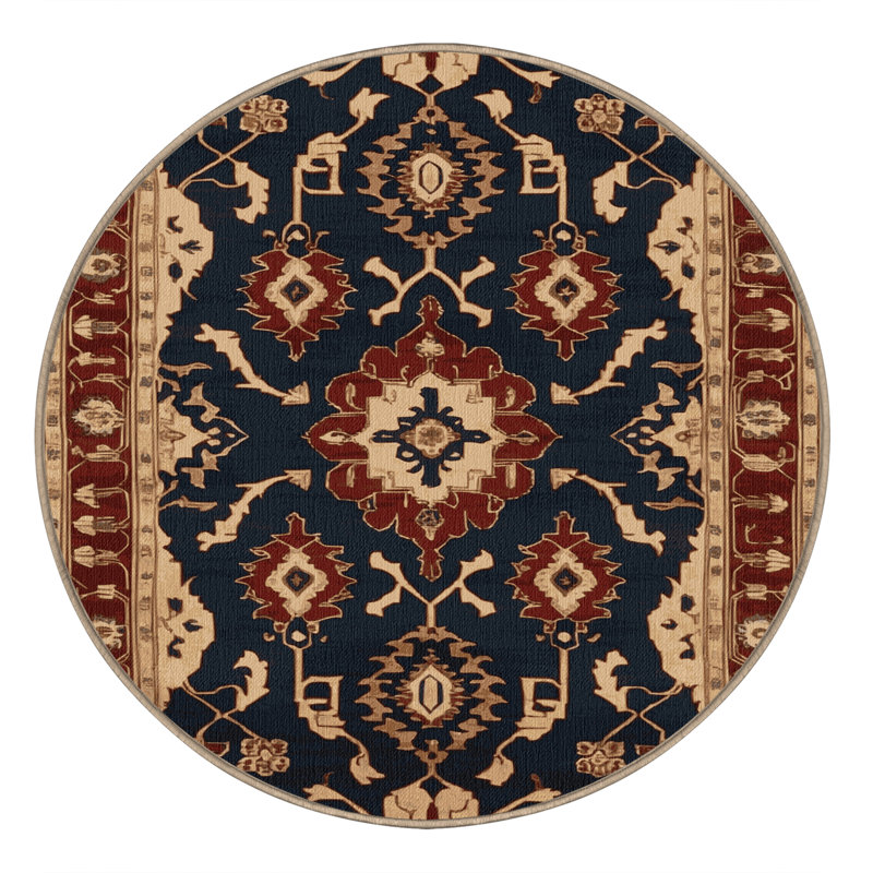 Tapis brun lavable à la machine, Rond 3 pi