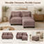Canapé courbé Rosman avec repose-pieds, repose-pieds et coussins lombaires en chenille-133650894