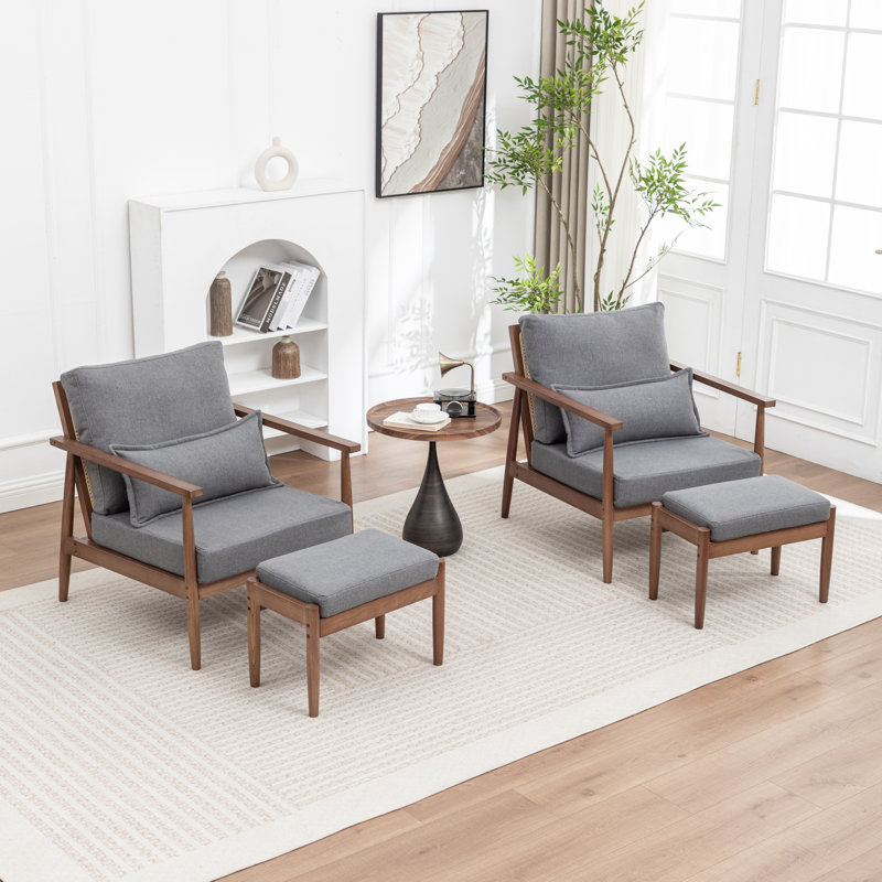 Fauteuil avec repose-pieds Juntier, Gris