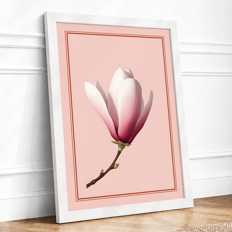 Magnolia Blossom Botanical - Print, A2 - 59.4 x 42.0 cm, White