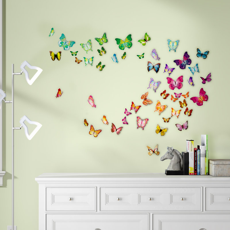 Autocollant/adhésif décoratif 3d couleur papillon Beaird