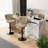 Pet-Friendly Adjustable Height Swivel Bar Stool with Back, Scratch-Resistant Tech Fabric, Footrest and Black Metal Base – Durable Bar Chair for Kitchen Island, Dining Bar, Cat & Dog Owners-370127098-370127097