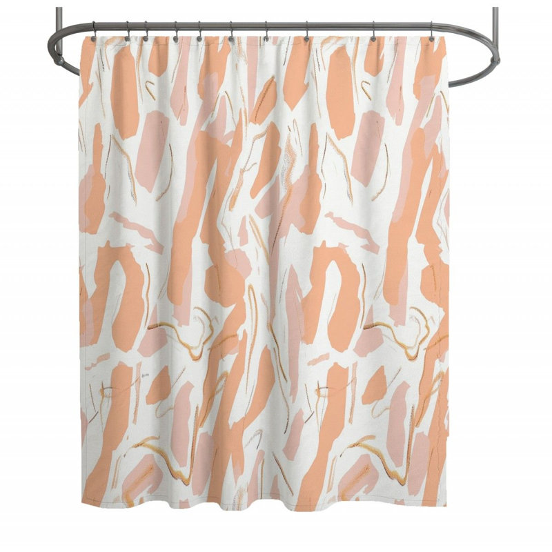 Splotches Artwork Bathroom Abstract Shower Curtain, 73"H x 70"W