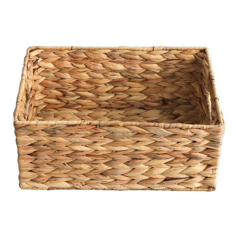 Panier rectangulaire en jacinthe d'eau - petit, H 5,9 po x l 13 po x P 8,7 po