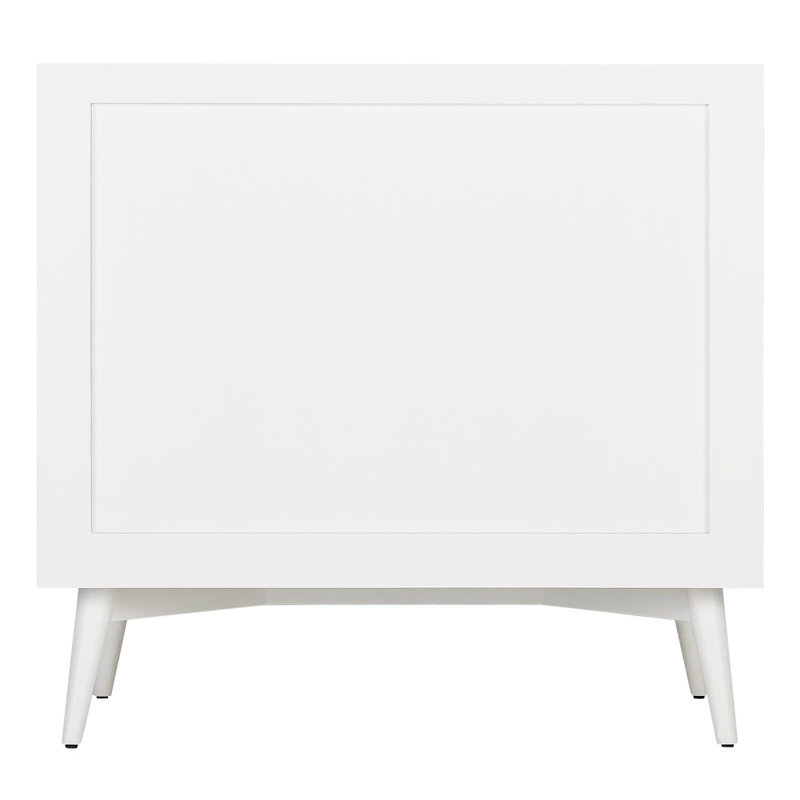 36" White Freestanding Bathroom Vanity with Brass Hardware