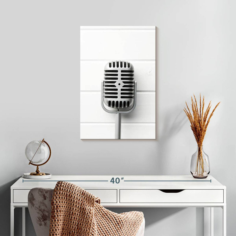 Microphone de scène rétro Abarca, H 24 po x l 16 po