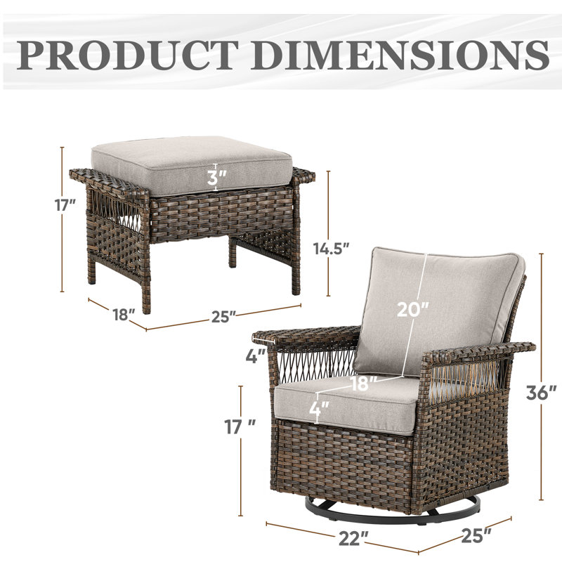 Ensemble de conversation d'extérieur pour 4 personnes Tapash Emilka, Beige