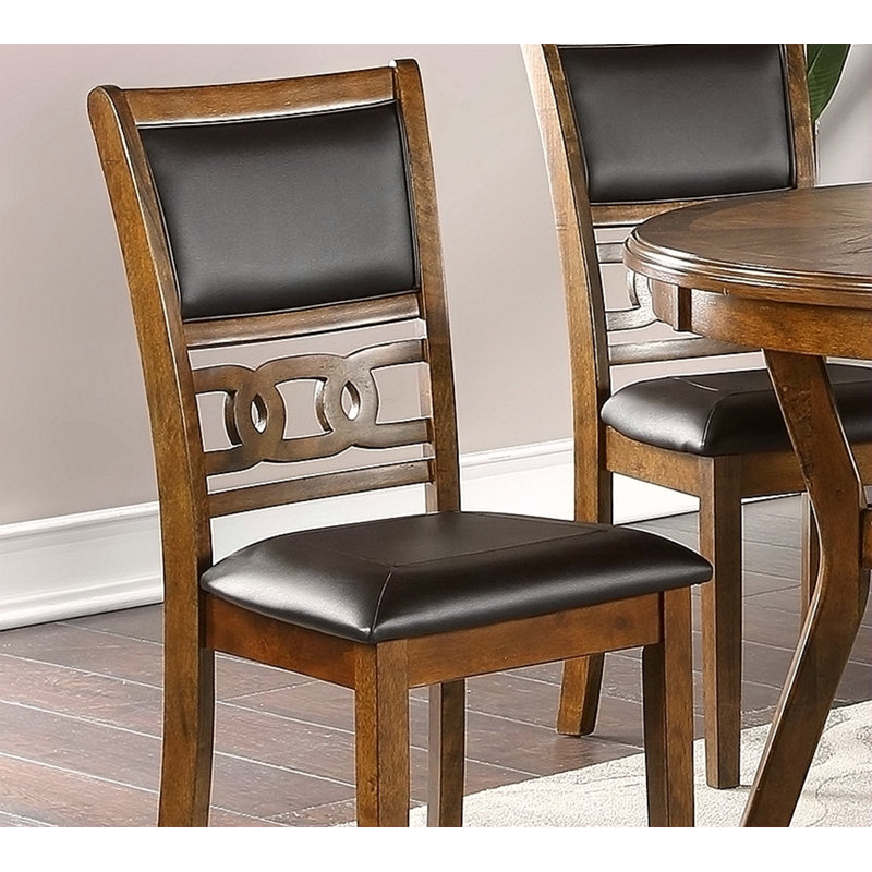 Ensemble de 2 chaises de salle à manger avec coussins et chaises de petit-déjeuner à dossier unique, Noir, Brun