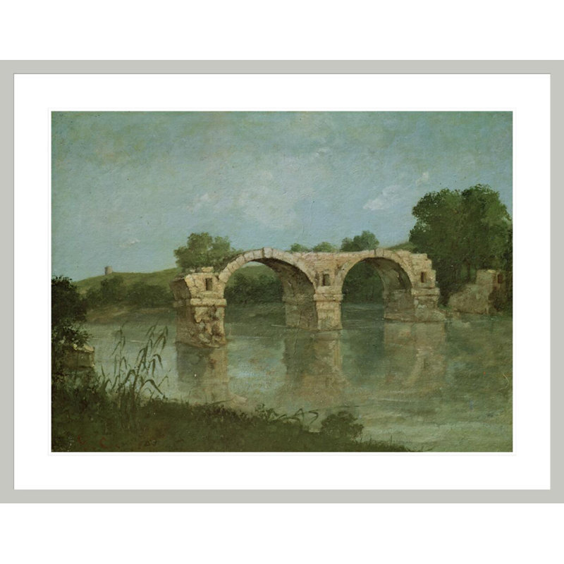 «The Bridge at Ambrussum» par estampe numérique encadrée, 32.62" H x 41.5" W