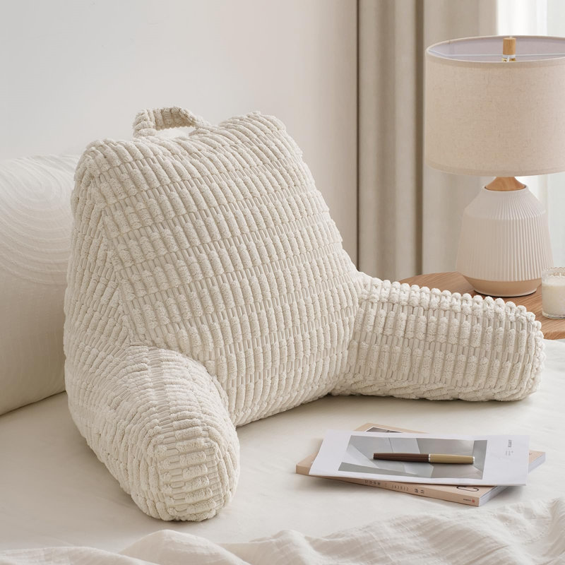 Coussin de lecture pour lit avec accoudoirs, Off White