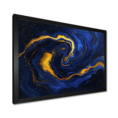  «Blue and Gold River of Marble Chaos», impression d'art mural abstrait en marbre