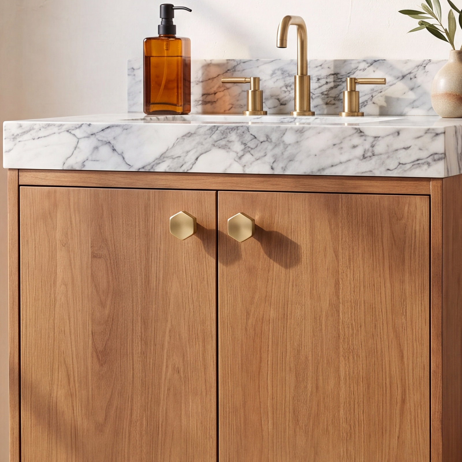 Caliber Geometric Cabinet Knob, Golden Champagne