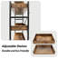 Bibliothèque industrielle ajustable, bibliothèque verticale en bois avec cadre en métal pour bureau à domicile, salon, chambre à coucher-43630783