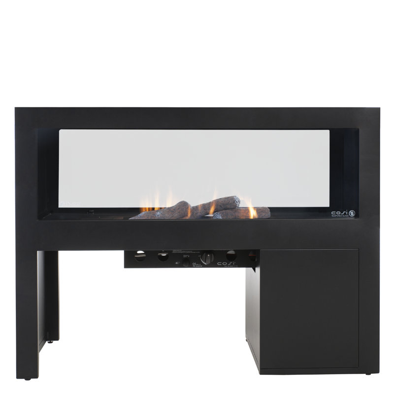 Himanshu Rectangle Douglas Fir Wood Propane Smokeless Fire Pit Table with Hidden Fuel Tank