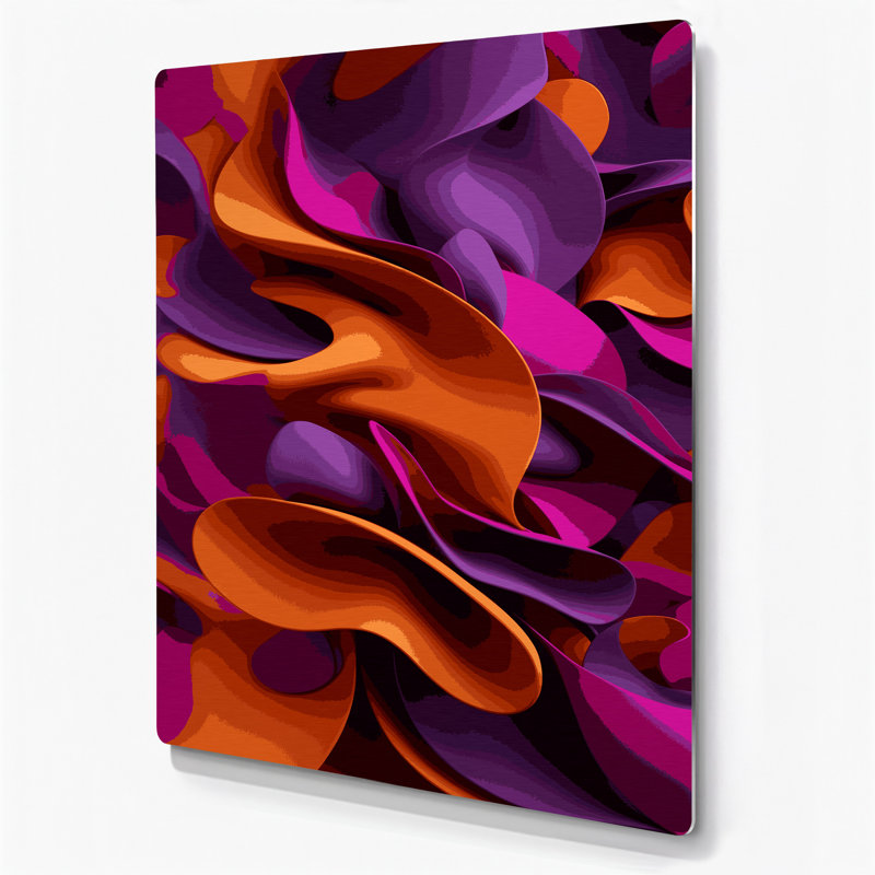 «Abstract Shapes» 71, art mural en métal mauve