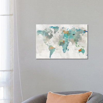 Blue Map by Aimee Wilson - Wrapped Canvas Painting