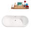 Baignoire de trempage sur pattes 71 "avec drain, pattes et plateau en bambou 71" Streamline-50897411-84366098
