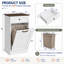 Meuble-poubelle à bascule de 13 pouces, en bois, pour cuisine et buanderie - Blanc-113580078