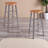 Casey Four Leg Counter Stool in Teak and Gray, 24.25'' H X 12.85'' W X 12.79'' D  (Set of 2)-1164245306