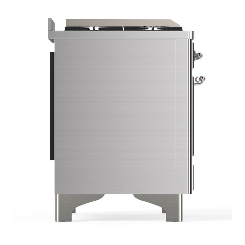 Majestic III Series 40 Inch Dual Fuel Range with 6 Sealed Burners, Griddle, in White (Natural Gas, Copper Trim), Chrome
