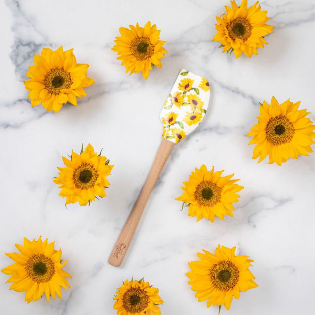 Spatulart Sunflower Field Wood Handled Spatula