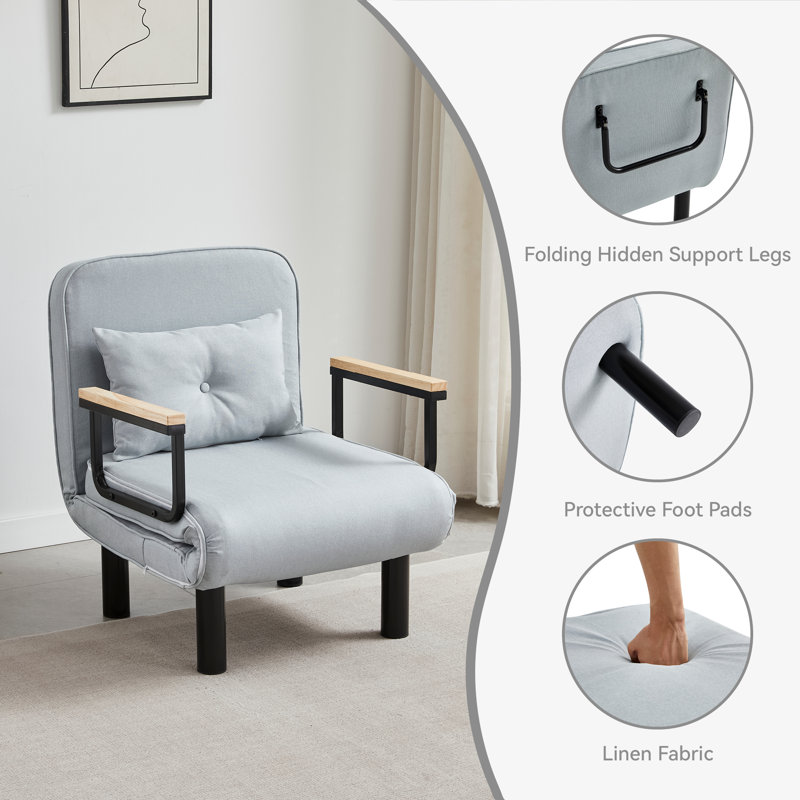 Upholstered Accent Chair, Light Grey