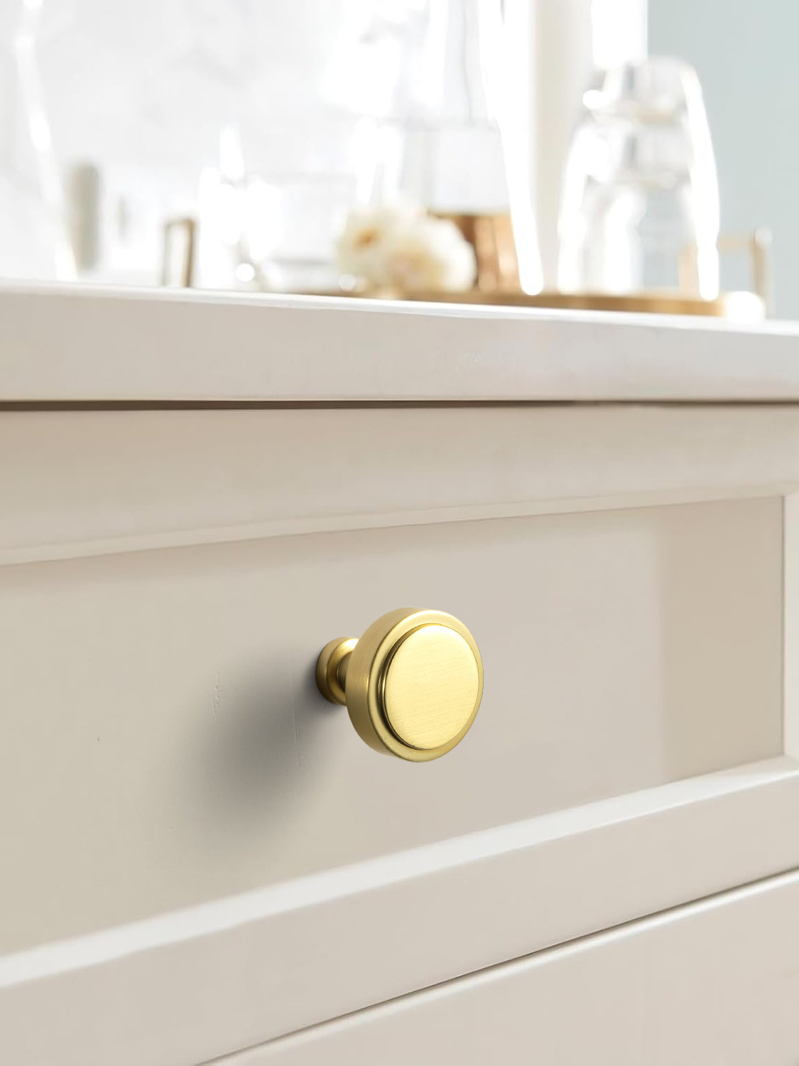 Circle Cabinet Knob Multipack, Brushed Gold, 1.2"