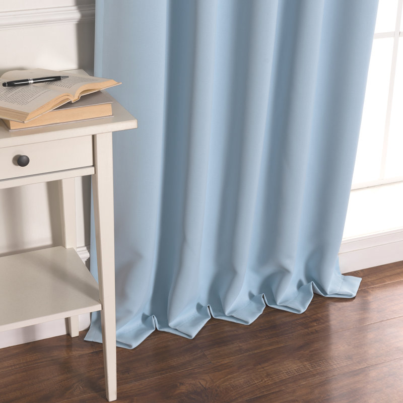Molloy Insulating Curtain Pair, l 52" x L 63", Bleu ciel