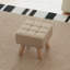 HOMCOM Modern Tufted Footstool, Linen Fabric, Rubber Wood Legs, Light Brown-105501745