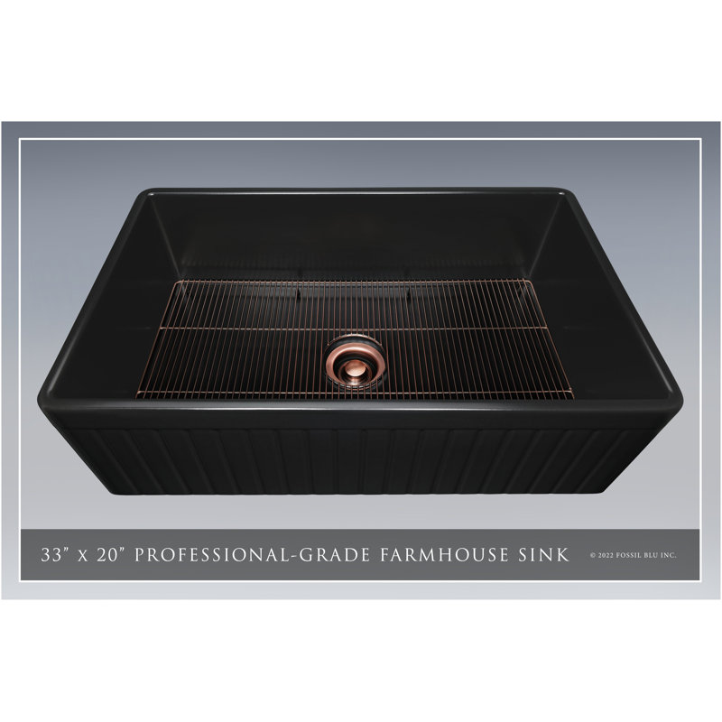 Luxury Solid Fireclay Farmhouse Sink, Antique Copper