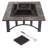 Rennert 33" W Square Steel Wood Burning Fire Pit Table