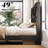 Revan 49" H Farmhouse Bed Frame With Sliding Barn Door Storage Cabinets,Black-365078835-365078832