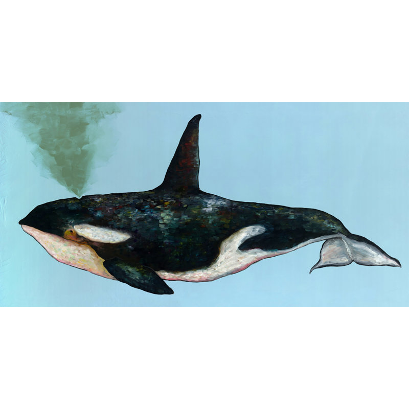 Orca - reproduction d'art sur toile tendue, H 24 po x l 48 po