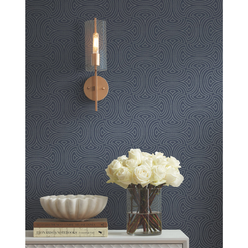 Geometric Wallpaper Roll by Candice Olson, Navy