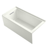 Underscore® 60" x 30" Rectangular Alcove Soaking Bathtub with Slotted Overflow and Integral Apron