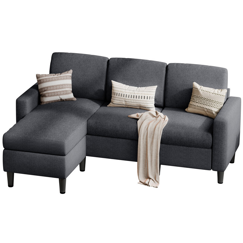 Canapé rembourré 73,6 po Suellen, Polyester noir