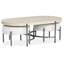Table de cocktail ovale et 2 repose-pieds avec 2 tables de bout rondes Demilune