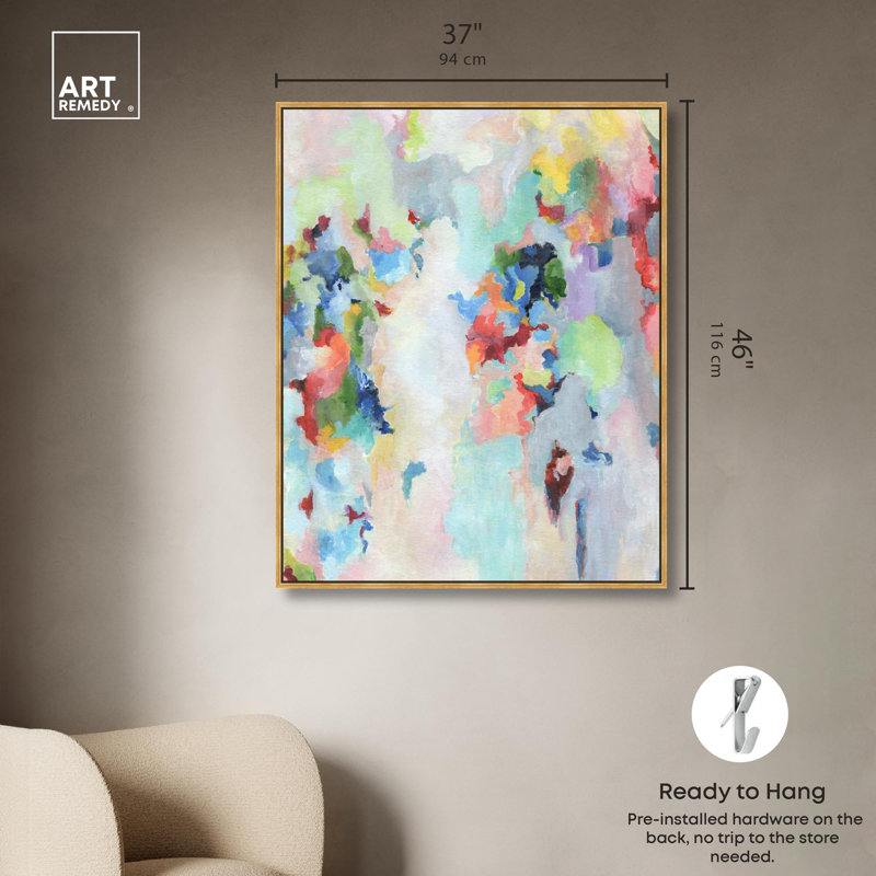 "Luminous Space", art floral par , Cadre flottant doré, H 46 po x l 37 po