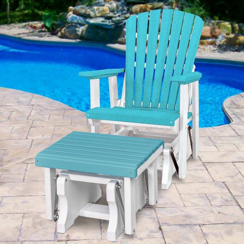 Chaise d'extérieur Campball, Bleu Aruba / blanc