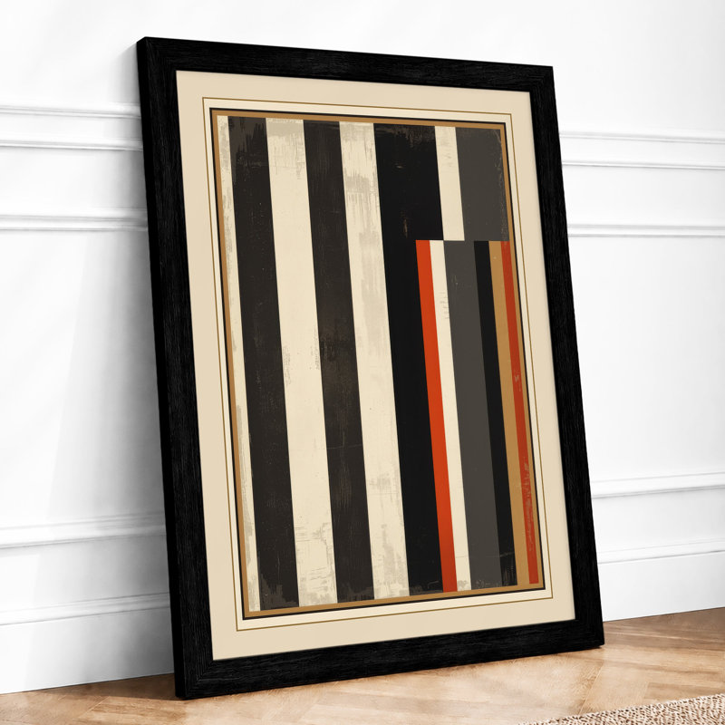 Striped Composition Geometric - Print, Black, A3 - 42.0 x 29.7 cm