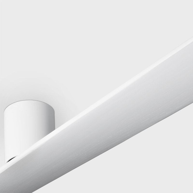 Ventilateur de plafond d'intérieur Plank Smart 72 Hugger avec pales blanc mat et télécommande portable, Blanc mat, Blanc mat