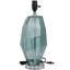 Lampe de table angulaire en verre abstrait bleu sarcelle avec base argentée
